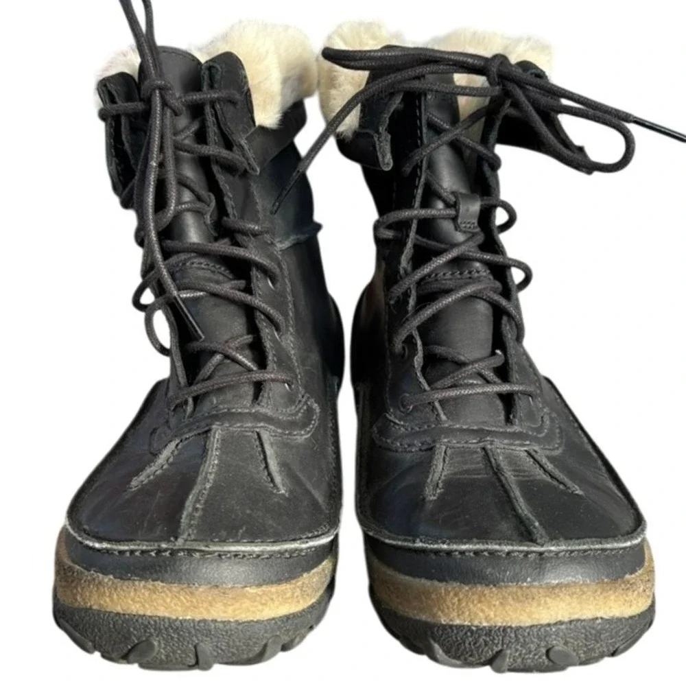 Merrell Tremblant Mid Polar Boots Women's Sz 10 Black Faux Fur Waterproof Winter